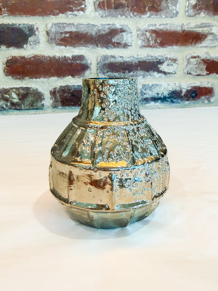 Embossed Mercury Glass Vase