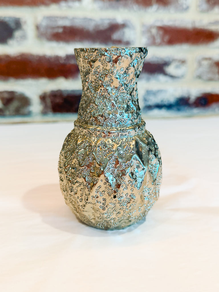 Embossed Mercury Glass Vase