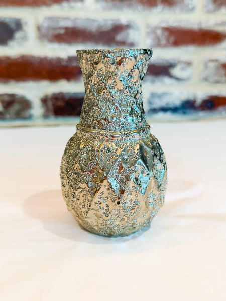 Embossed Mercury Glass Vase