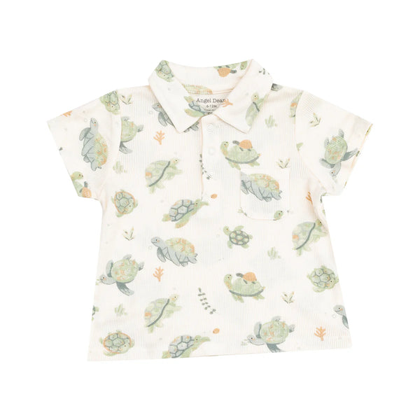 Sea Turtles Polo Shirt & Muslin Shorts Set