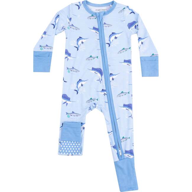 Blue Deep Sea Fishing 2 Way Zipper Romper Sleeper