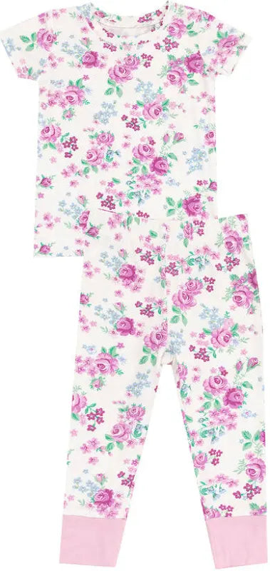 Cute Little Roses Short Sleeve Loungewear Set