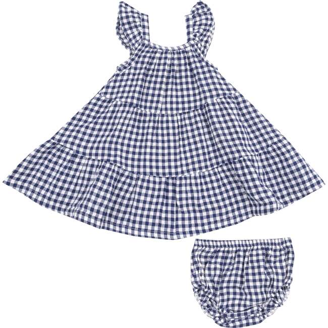 Navy Gingham Twirly Sundress (Bloomer w/ Infant Sizes)