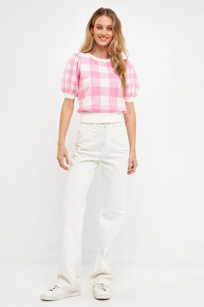 Petra Top in Pink Gingham