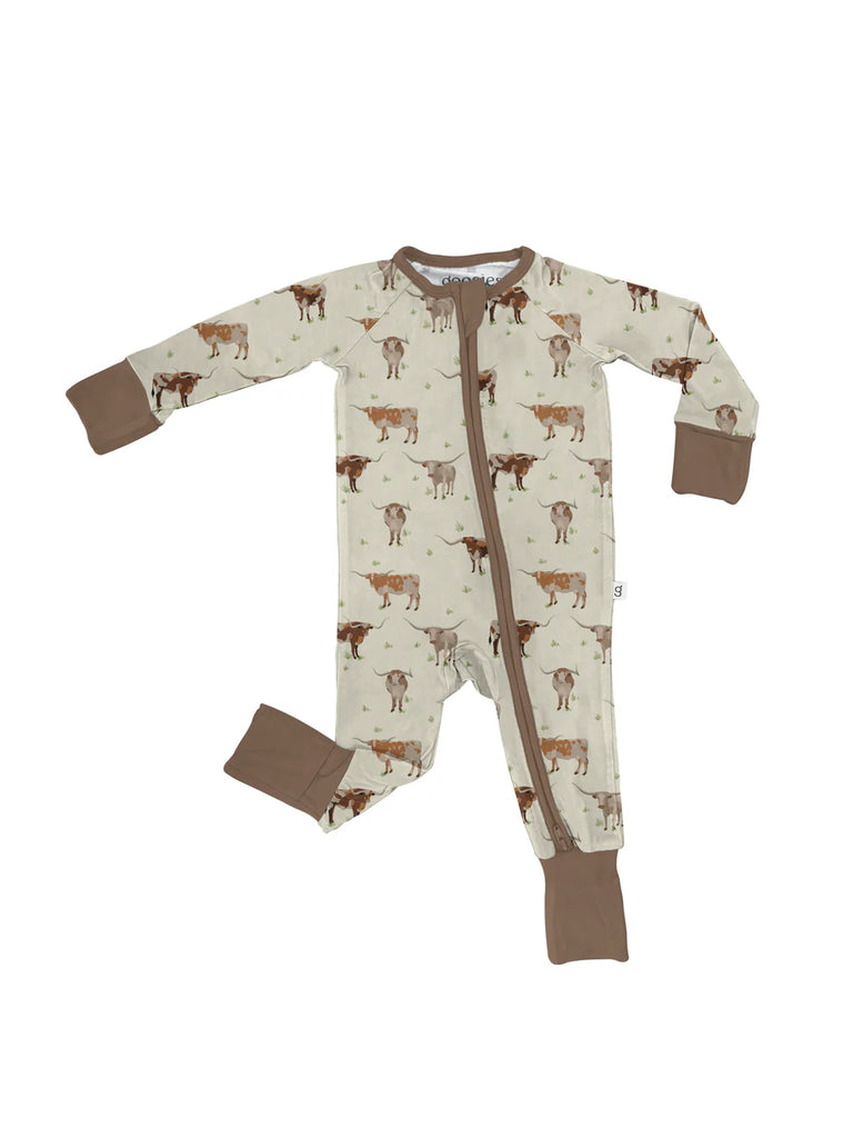 Longhorn Long Sleeve Zip Pajamas