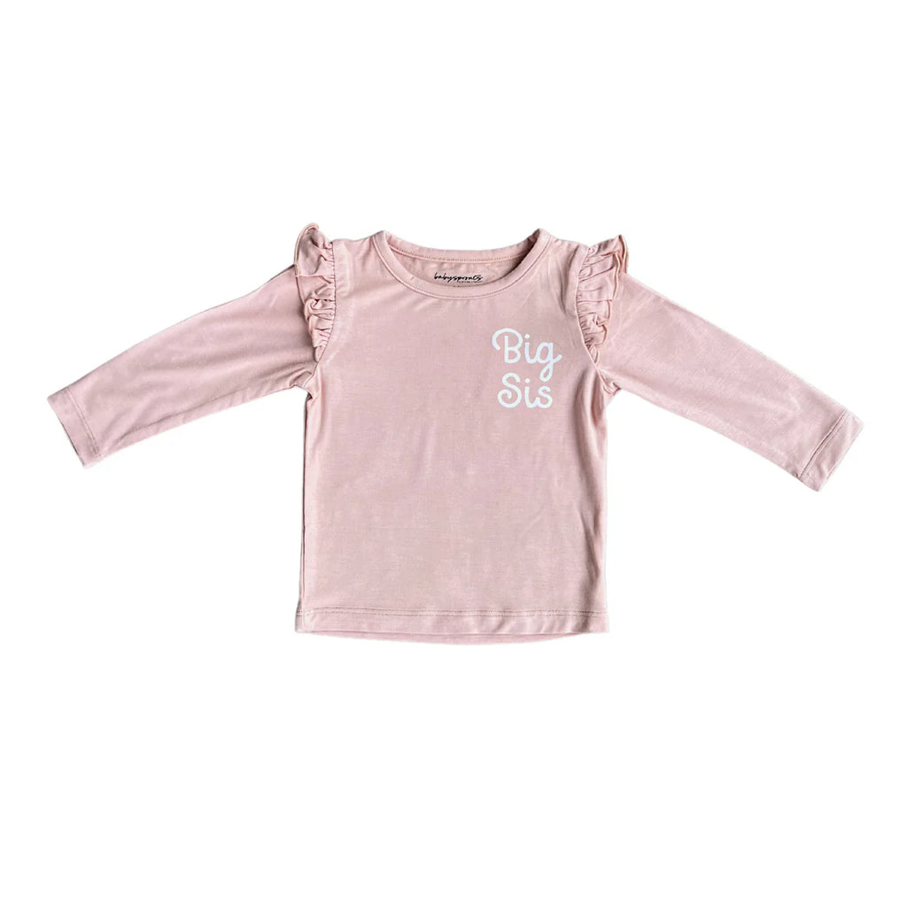 Girls Big Sis Long Sleeve Ruffle Top