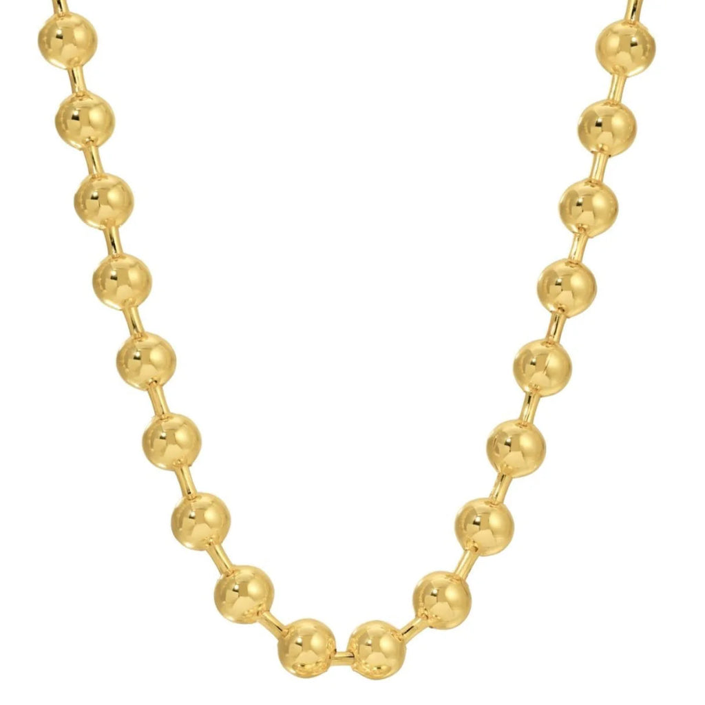 Gold Ball Chain Necklace, 8mm