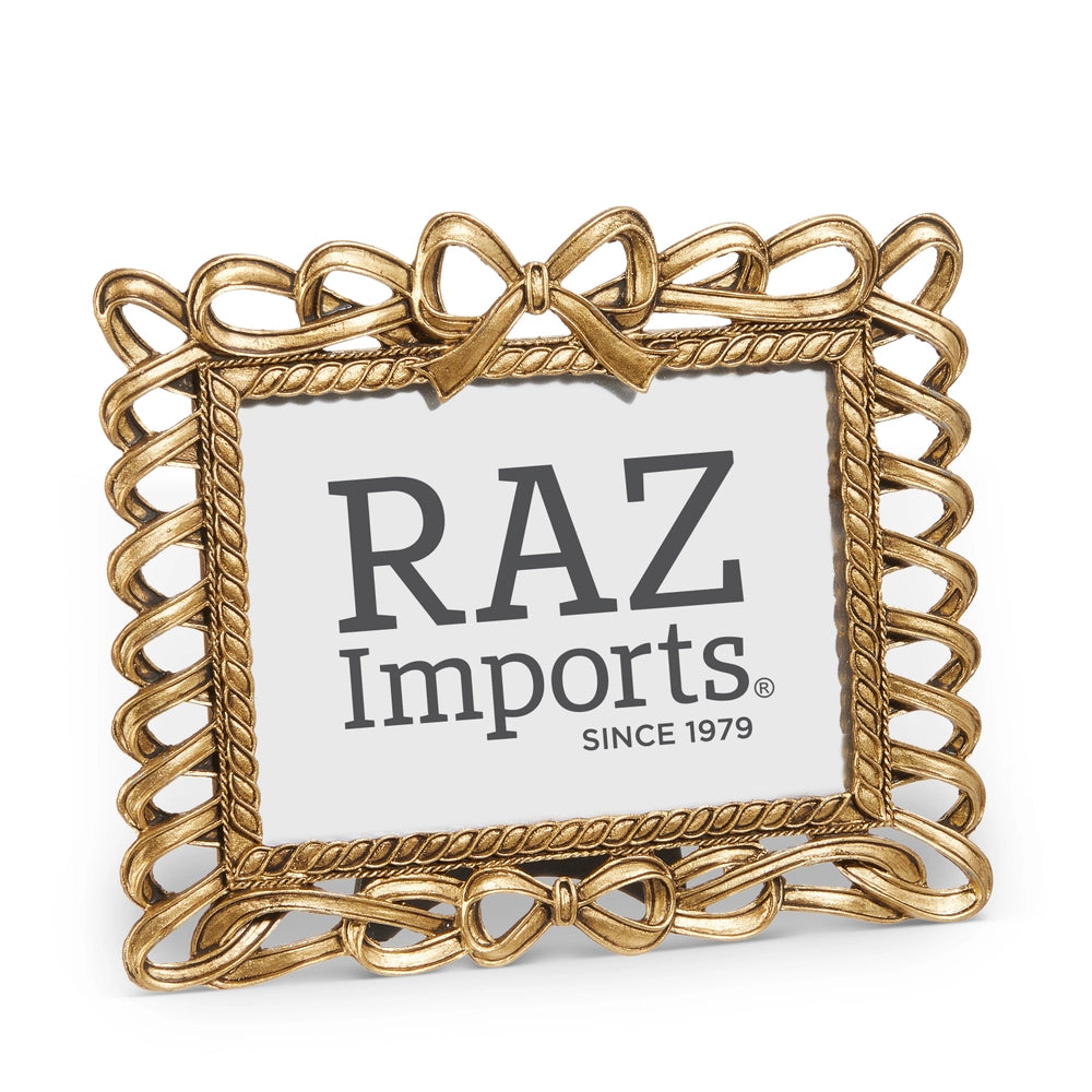 6.75" Gold Bow Picture Frame
