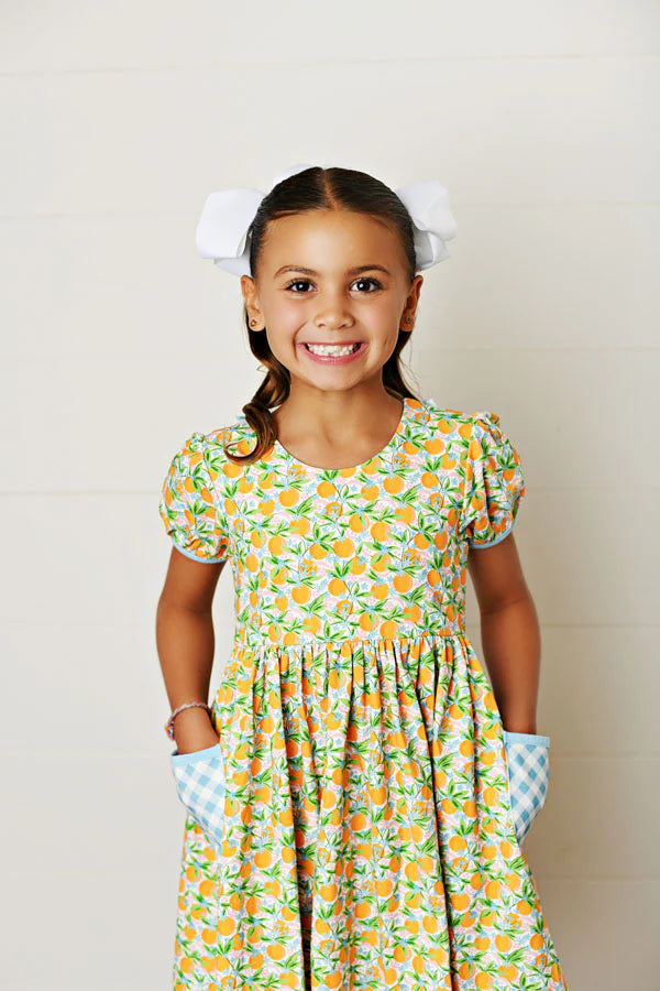 Citrus Bloom Pocket Twirl Dress
