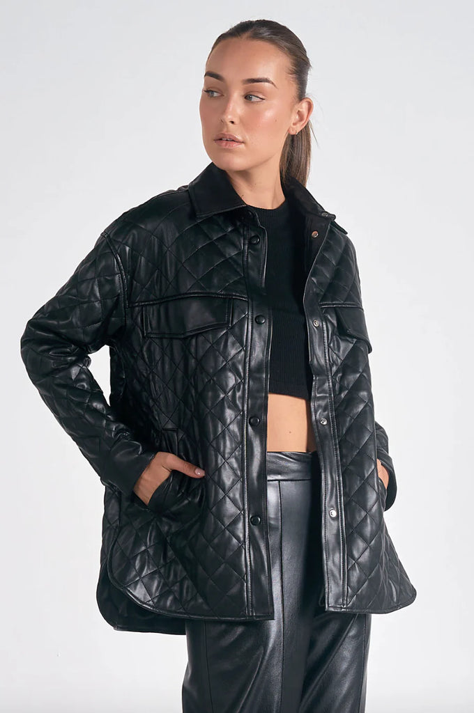 Liara Black Quilted Jacket