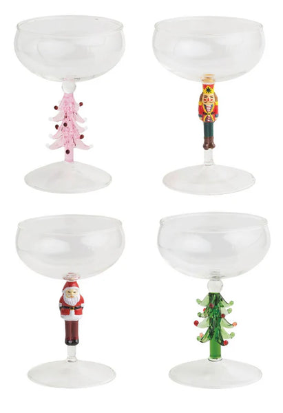 Christmas Coupe Style Glass (Assorted Styles)