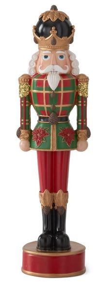 17.75" Tabletop Nutcracker with Red & Green Plaid Coat