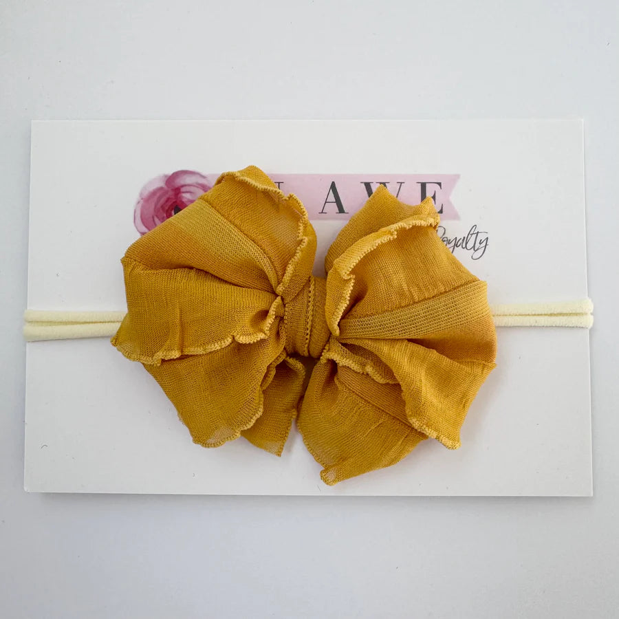 Mustard Skinny Mini Ruffled Headband