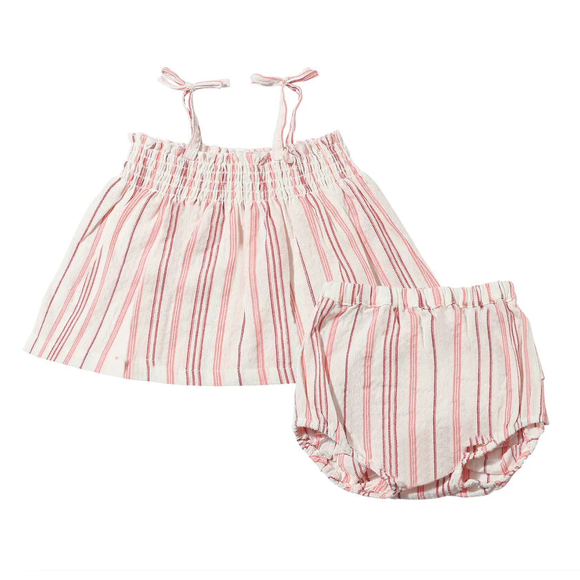 Red Stripe Bianca Smocked Set