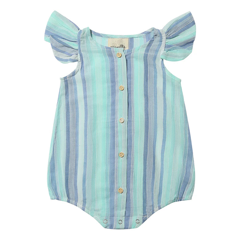 Cammie Bubble in Blue & Aqua Stripe