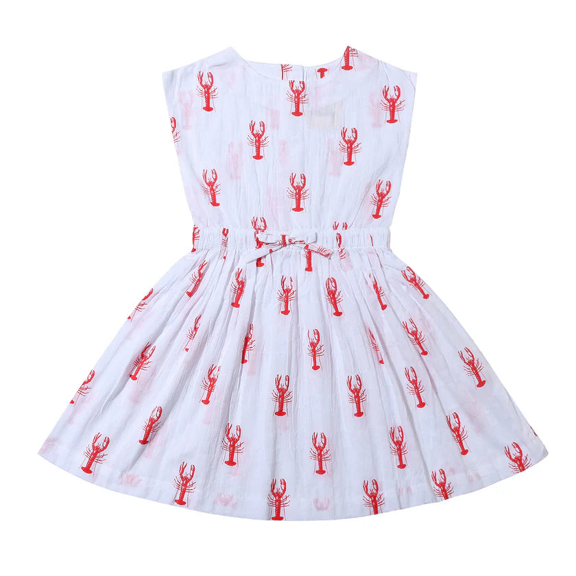 Saylor Dress in Nautical Lobsters