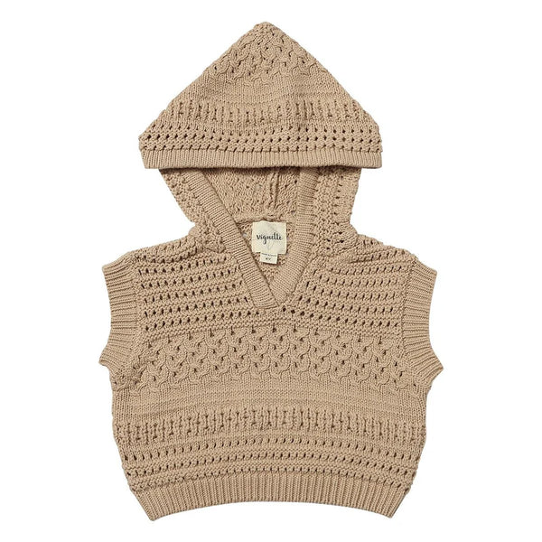 Mabel Knit Vest Sweater in Oatmeal