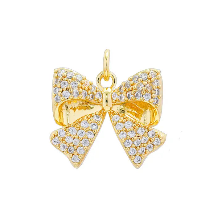 Cubic Zirconia Bow Charm