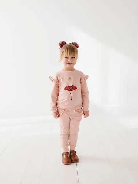 Holiday Blush Ruffle Pocket Joggers