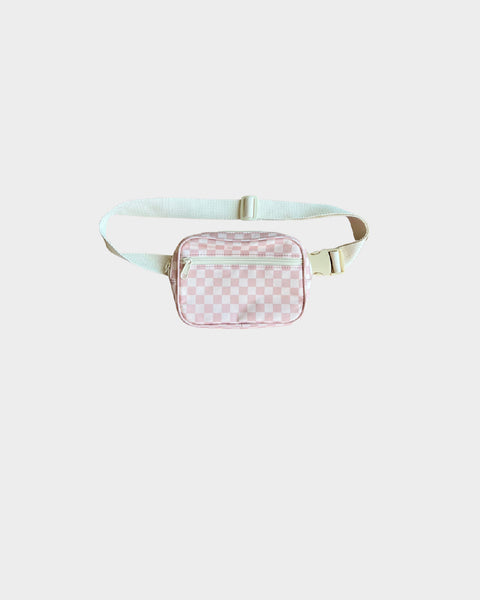 Pink Lemonade Checkered Belt Bag
