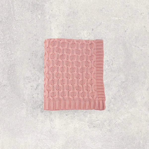 Washed Pink Knit Blanket