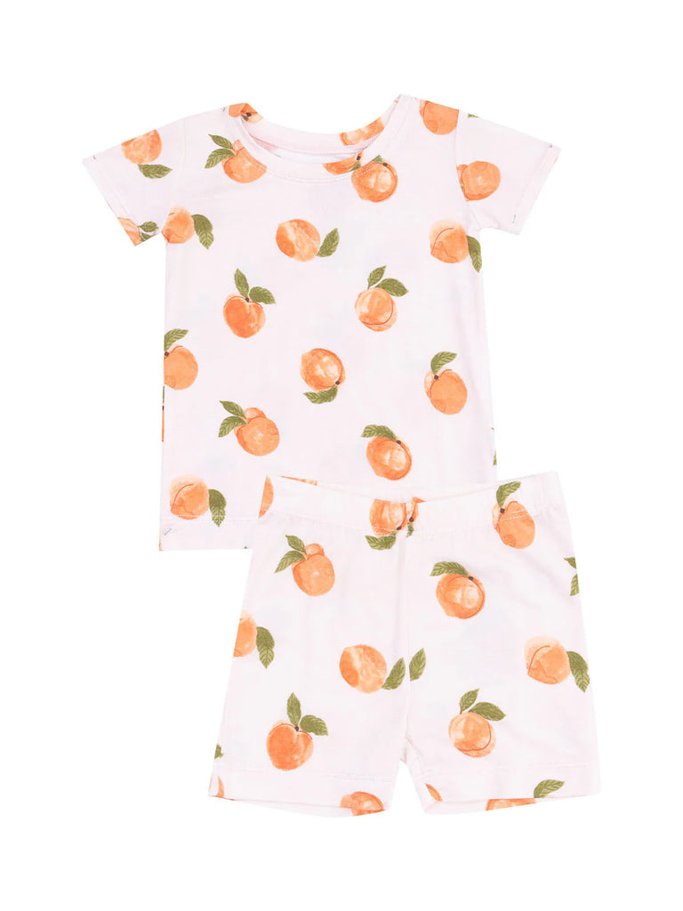 Watercolor Peaches Loungewear Pajamas Short Set
