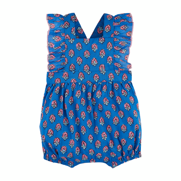 Ruffle Block Print Romper