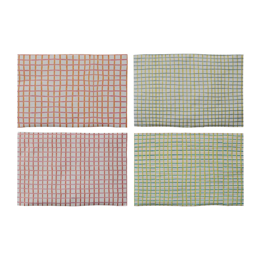 Plaid Wrapping Paper Sheets (Assorted Colors)
