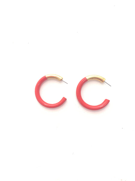 LIZ Hoop Earrings- Real Red