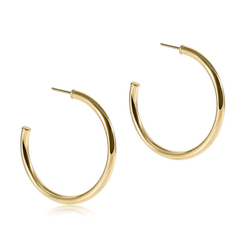 round gold post hoop - 3mm