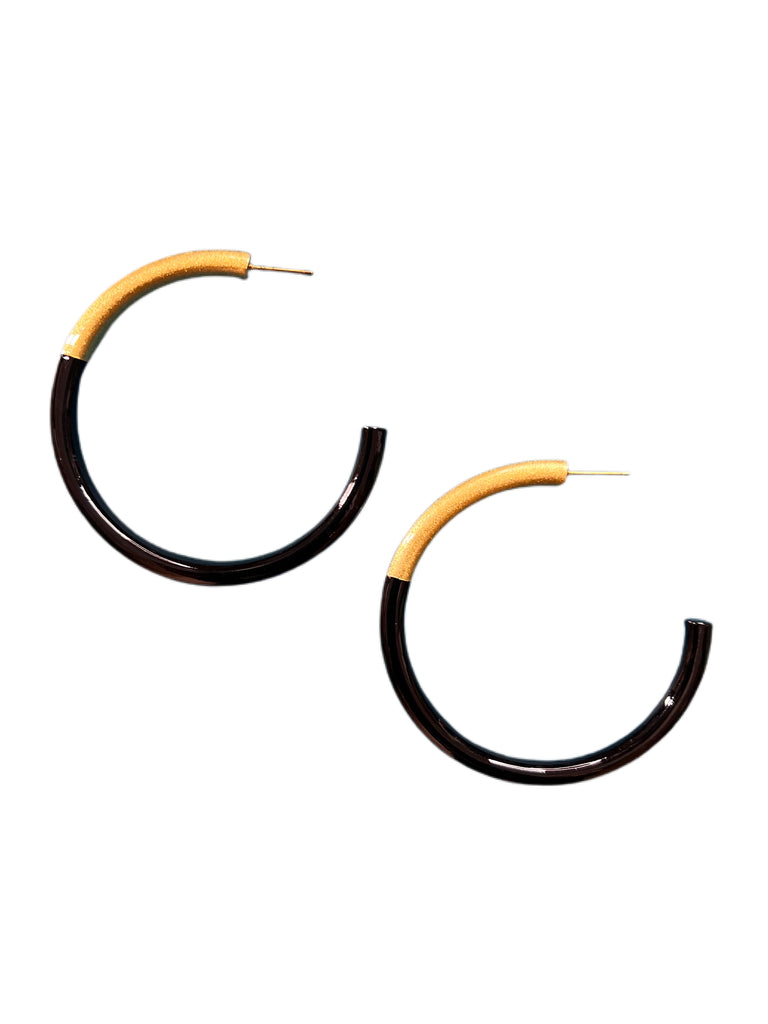 LIZ Hoop Earrings- Black Velvet