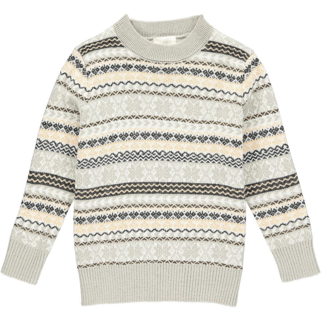 Boys Grey & Beige Fairisle Oslo Sweater