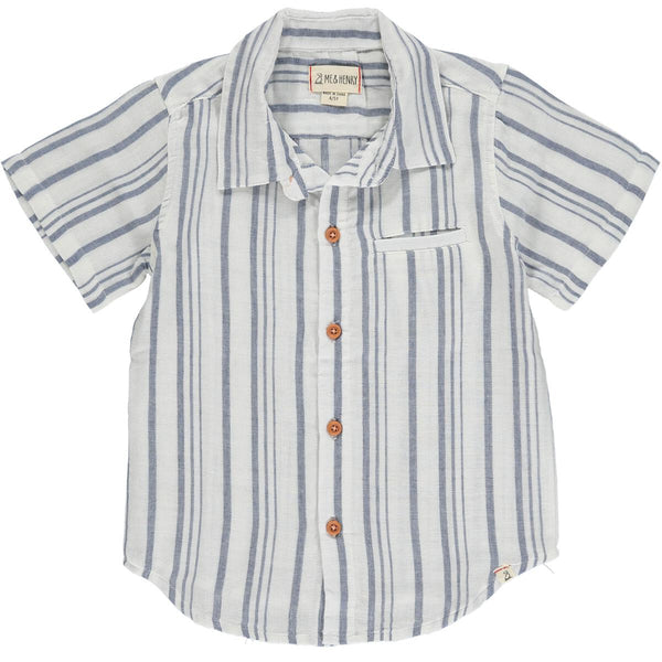 Newport Stripe Woven Shirt-Blue/white