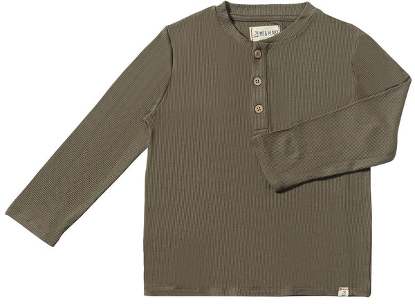 Boys Green Adams Ribbed Henley