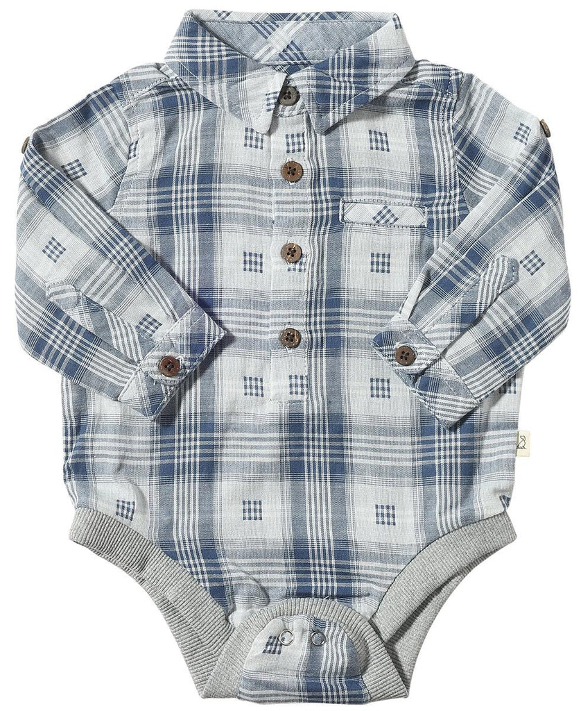 Jasper Blue Woven Onesie