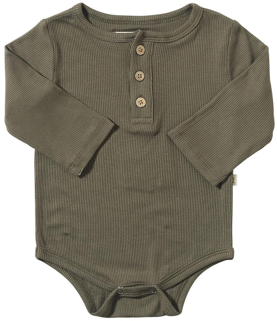 Boys Green Aynor Rib Onesie