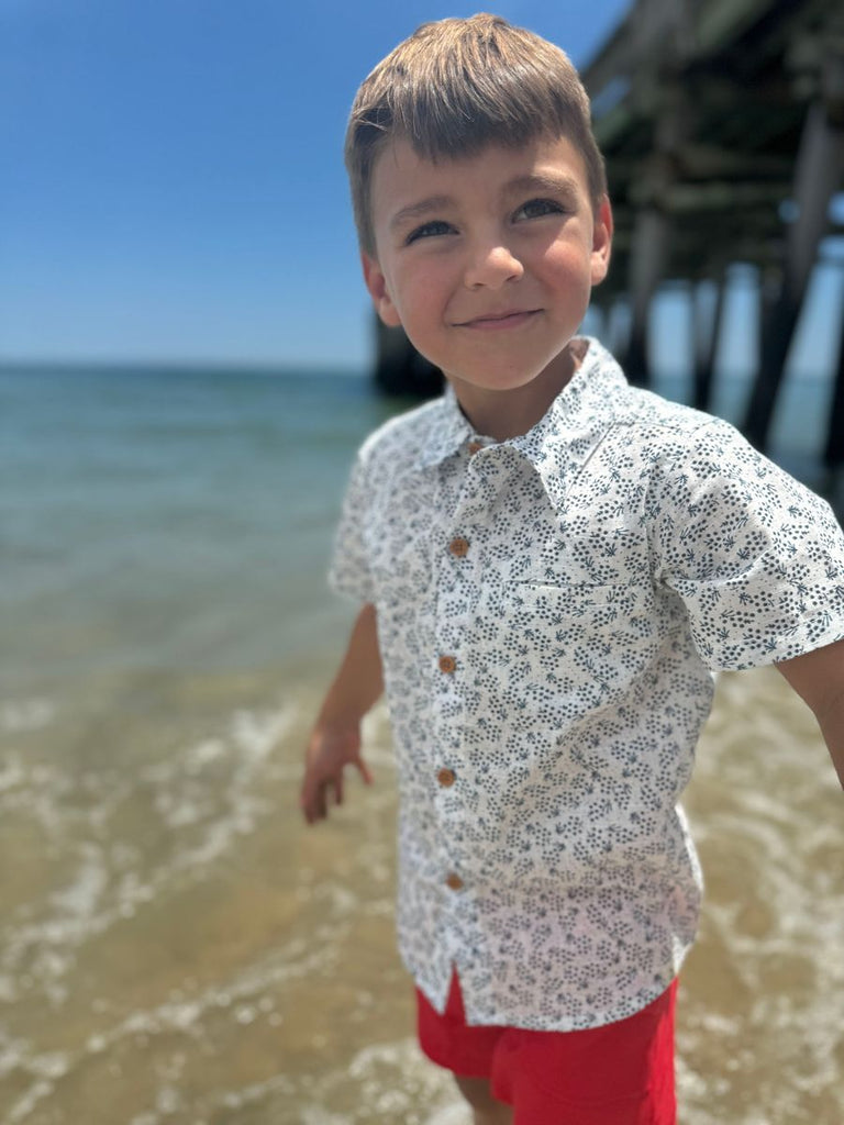 Newport Woven Navy Floral Shirt