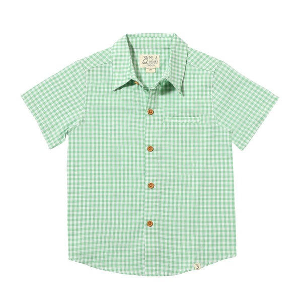 Newport Woven Green White Plaid Shirt