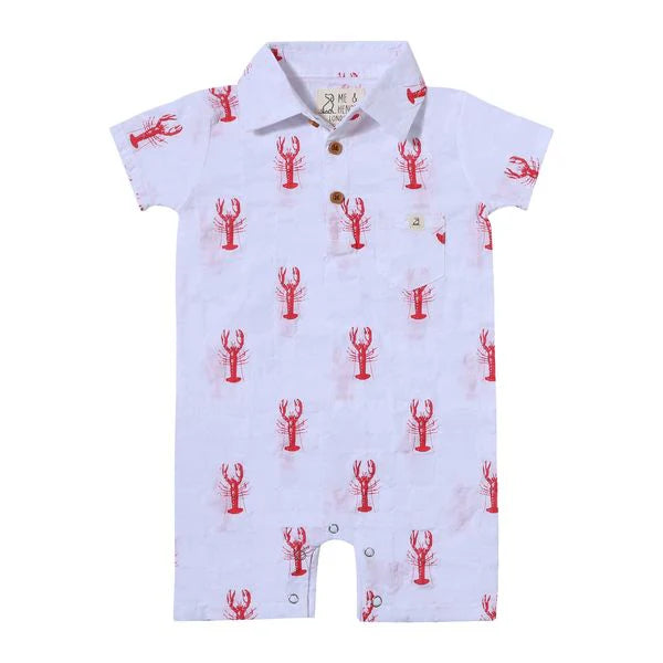 Molokai Romper in White Lobster