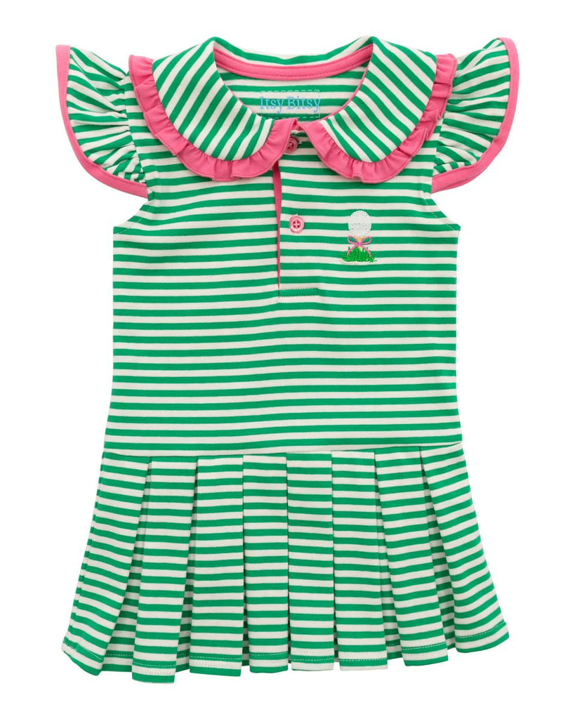 Golf Skirted Bubble in Green & White Stripe