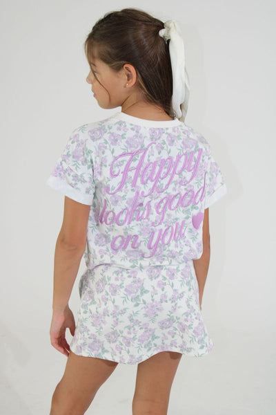 Floral Print with Embroidery Top