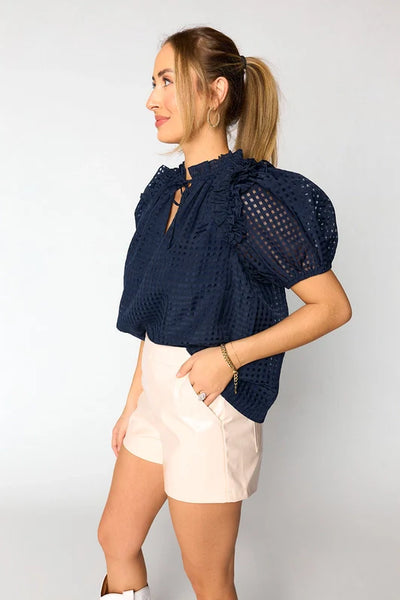 Essie Ruffle Short Sleeve Top