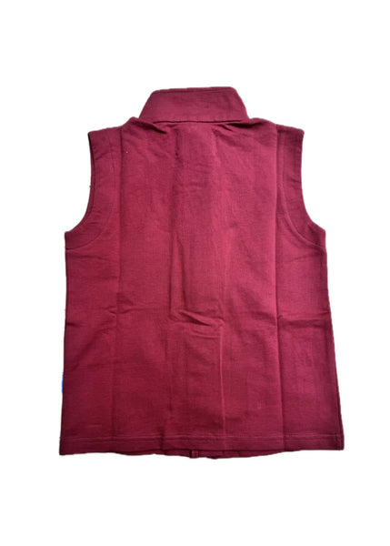 Knit Full Zip Vest in Mineral Red