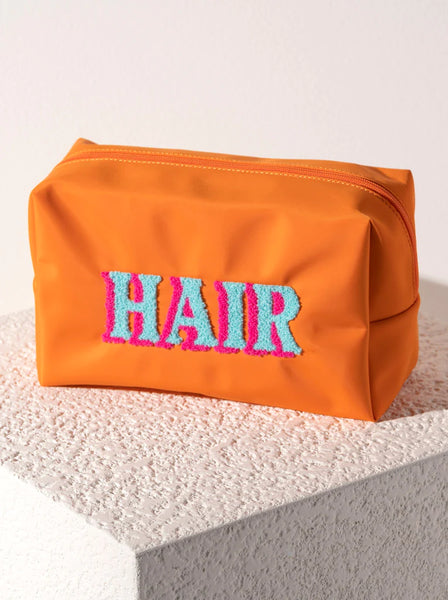 Joy Hair Zip Pouch- Orange