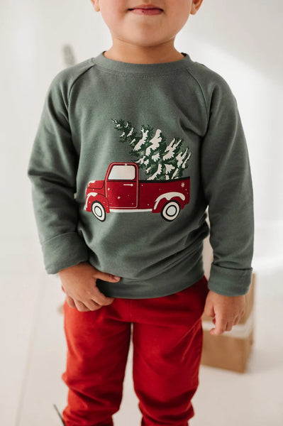 Christmas Truck Raglan Sweatshirt