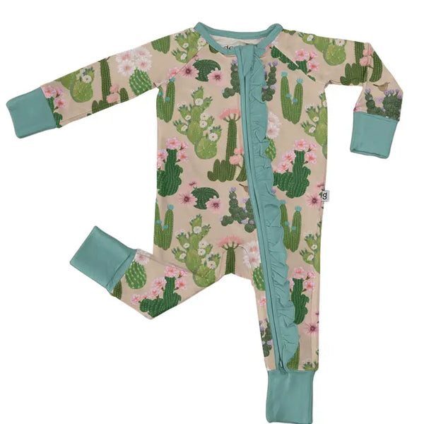 Cactus Flowers Long Sleeve Zip Pj 6-12 mo