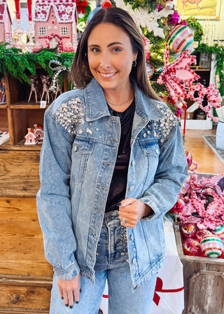 Janette Denim Jacket in Sparkle