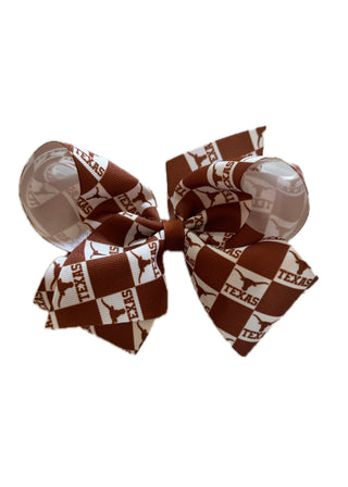 King College Checkerboard Print Bow