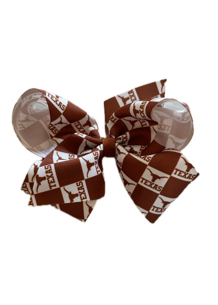 King College Checkerboard Print Bow