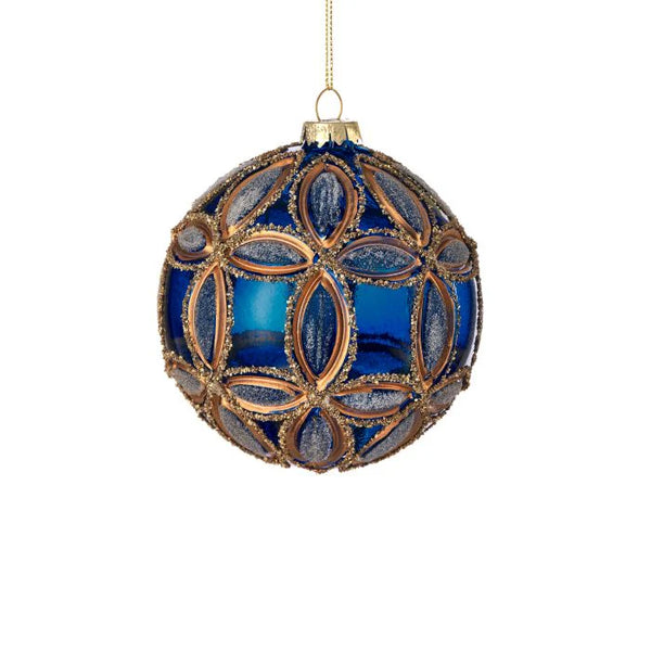 Glass Fluerette Ball Ornament